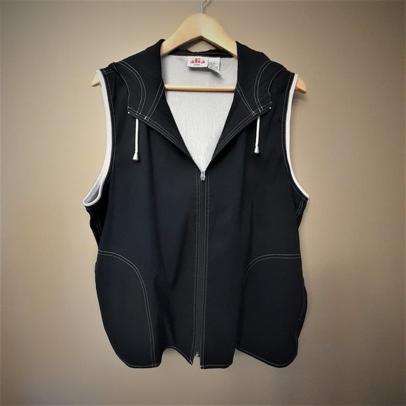 FALL NAUTICAL VEST - ALIA SPORT Sleeveless Jacket  Hoodie Navy Blue zip Size L - Picture 10 of 10